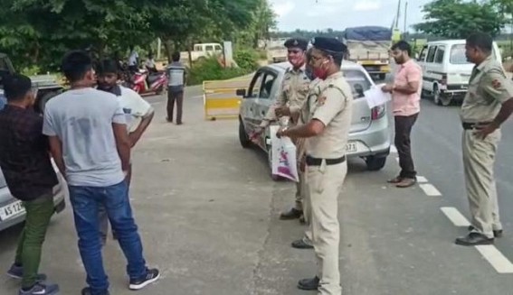 Traffic Police imposed fines, cases against Reckless drivers at Bishalgarh Bypass Road